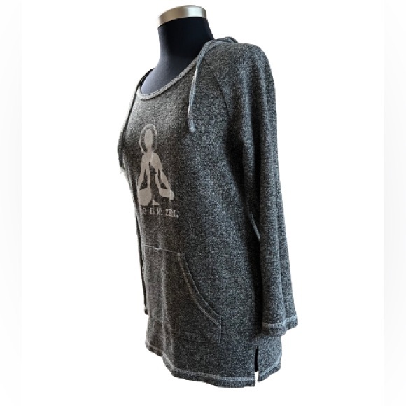 Dog Is Good Grey Tunic Style Pullover Hoodie Medium - Picture 3 of 6